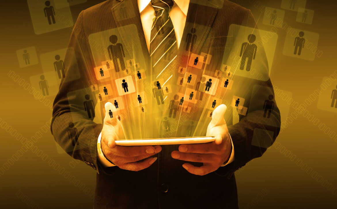 businessman using touch pad