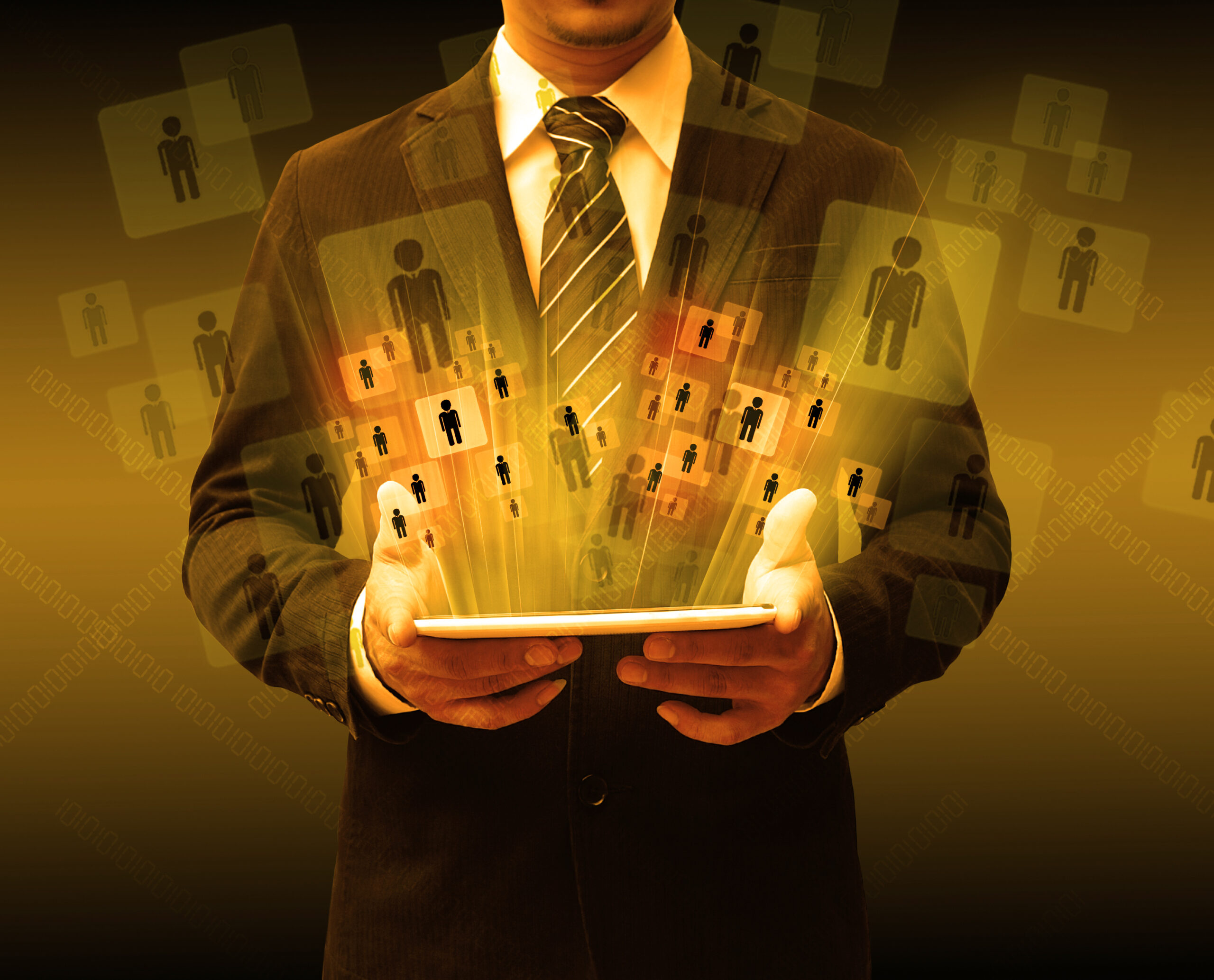 businessman using touch pad